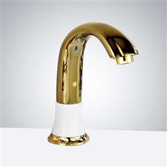 Fontana Commercial White and Gold Electronic Sensor Faucet