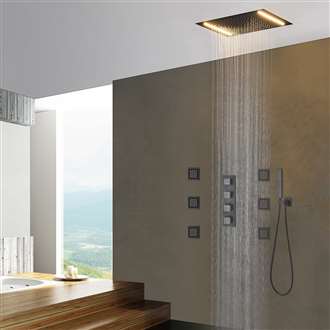 Fontana Lima Rainfall Waterfall Matte Black Shower System