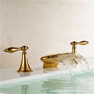 Waterfall Gold Finish Bathtub Faucet