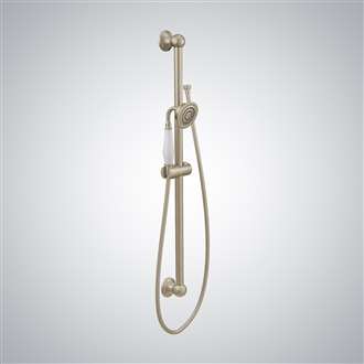 Brushed Nickel Handheld Round Shower 1-Spray Handheld Shower