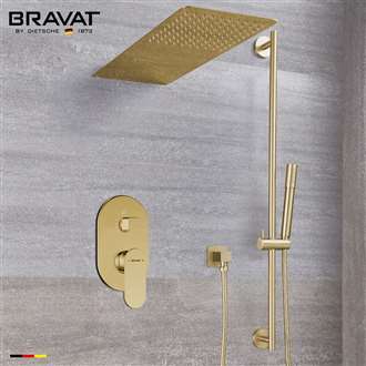 Brushed Gold Waterfall & Rainfall Shower Set With Handheld Shower