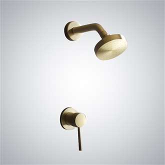 Fontana Dijon Brushed Gold High Pressure Brass Rainfall Shower Head Set