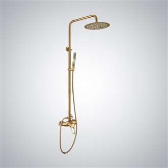 Fontana SÃ¨te Brushed Gold Wall Mounted Rainfall Shower Head Set