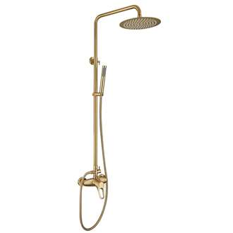 Fontana SÃ¨te Brushed Gold Wall Mounted Rainfall Shower Head Set