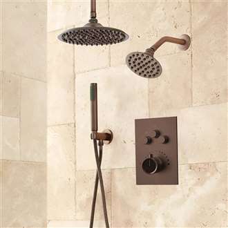 Fontana Treguncâ€Ž  Oil Rubbed Bronze Dual Round Shower Head Set