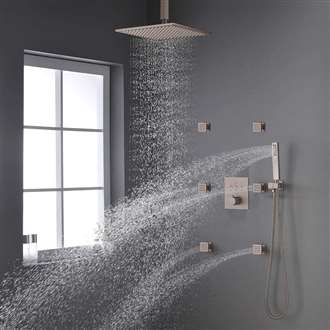 FontanaShowers Brushed Nickel Rainfall Shower Set