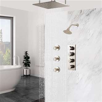 FontanaShowers Brushed Nickel Rainfall Shower Set