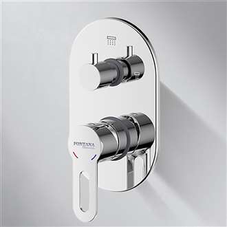 Fontana Beautiful Chrome Dual Handle Thermostatic Wall Mount Shower Mixer