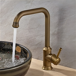 Mayabeque Antique Brass Single Handle Bathroom Sink Faucet