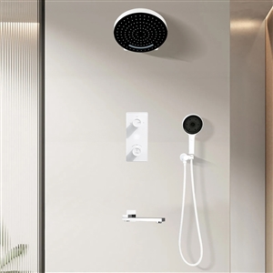 Fontana Villepinte Matte White Digital Shower Set Wall Mounted