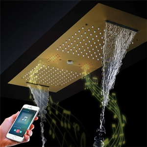 Fontana Hydro Silk Polished Gold Phone Control LED Shower Head