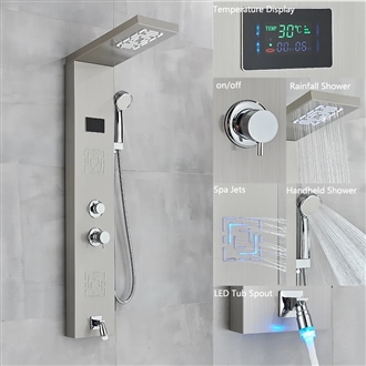 FontanaShowers Nebula Stream Brushed Nickel Shower Panel