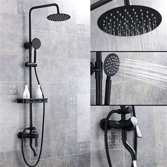 Fontana Milan Thermostatic Matte Black Sprayer Shower Faucet