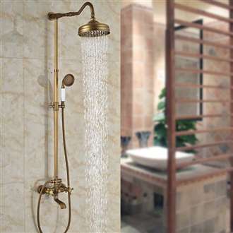 Fontana Milan 8" Antique Brass Rainfall Shower Set C