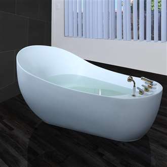 Napoli Solid Surface Indoor Soaking White Bathtub