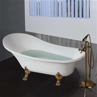 Rio Freestanding Indoor Soaking Acrylic White Bathtub