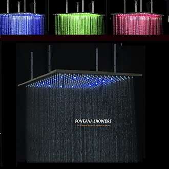 40" Oil Rubbed Bronze Square LED Rain Shower Head